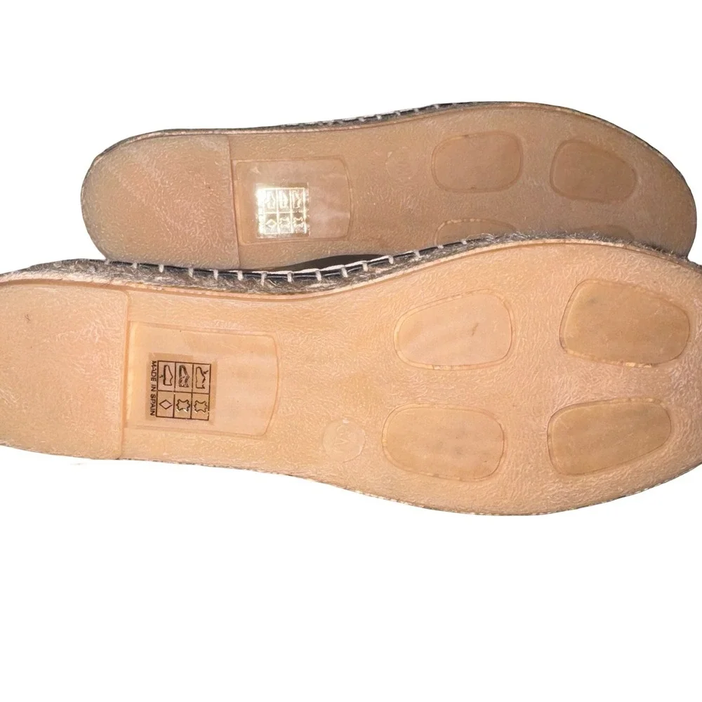 Vince Black Leather Espadrille Flats old money Slip On Shoes Sz 6‎ Made in Spain